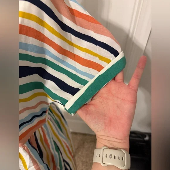 JODIFL Multicolor Striped V-Neck Dress - Picture 6 of 16